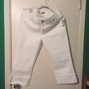GAP white denim cropped pants